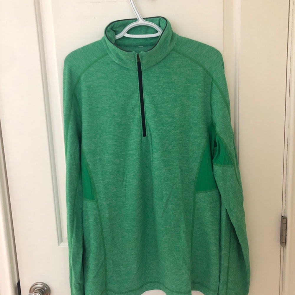 Lululemon Mens 1/4 Zip Green Mock Pullover